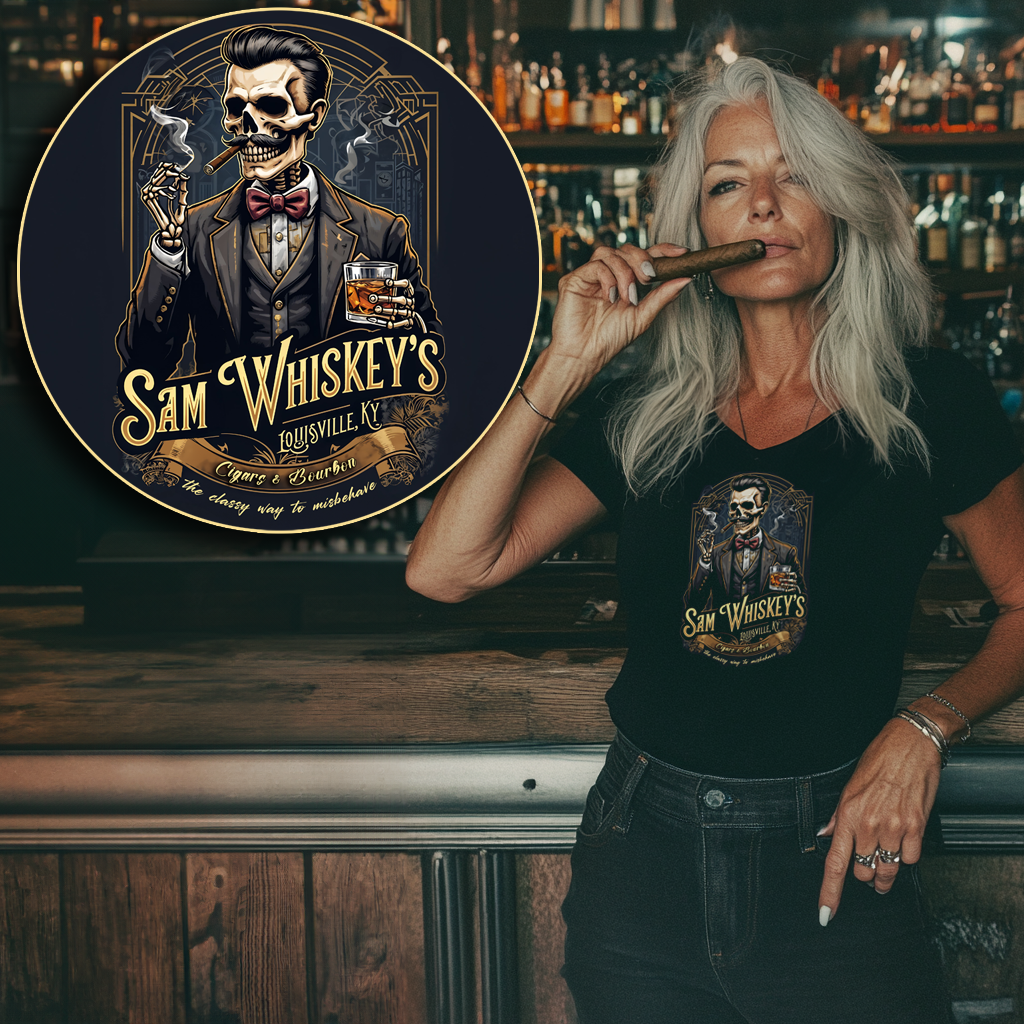 SAM WHISKEY'S AUTHENTIC BRANDS "CIGARS & BOURBON - THE CLASSY WAY TO MISBEHAVE" TEE