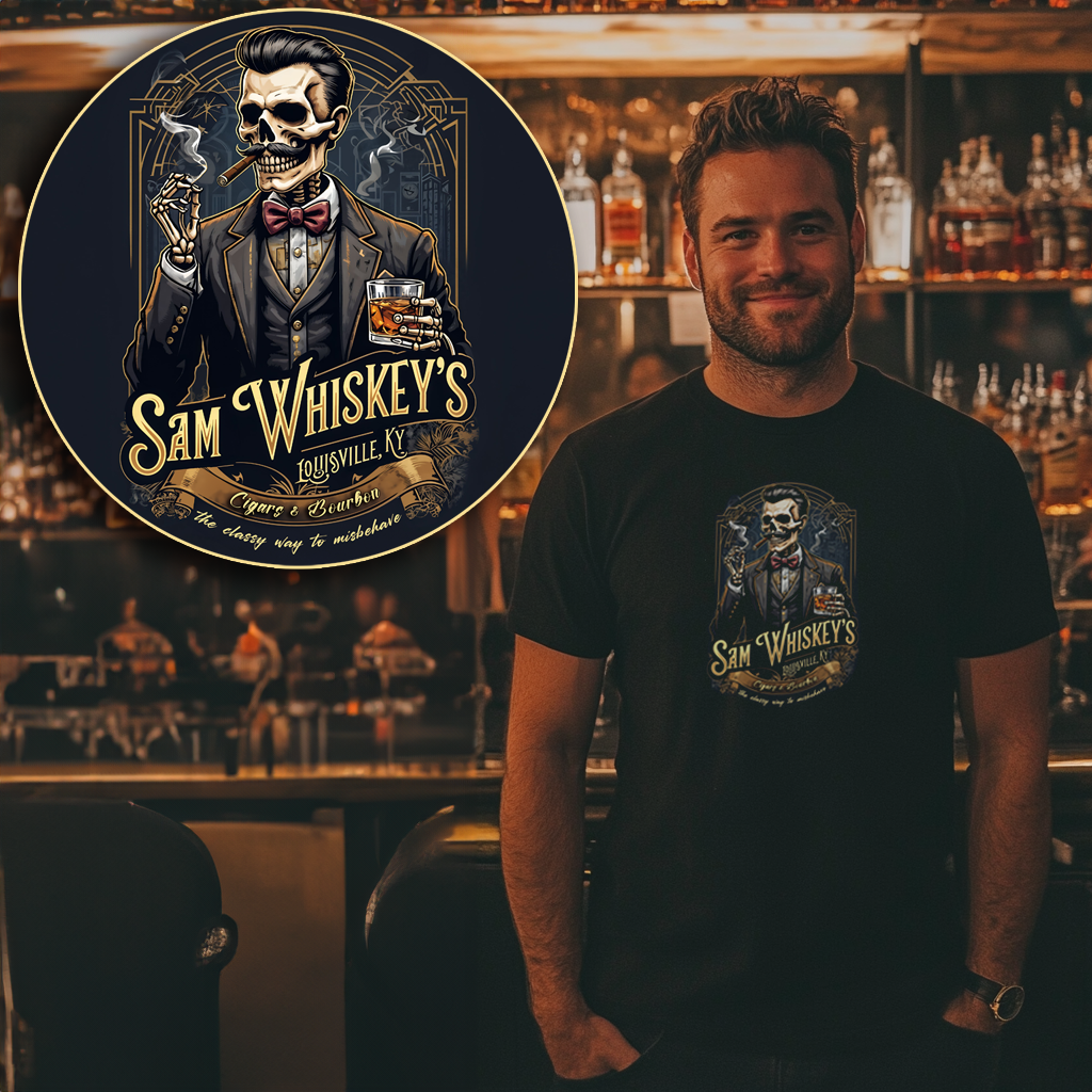 SAM WHISKEY'S AUTHENTIC BRANDS "CIGARS & BOURBON - THE CLASSY WAY TO MISBEHAVE" TEE